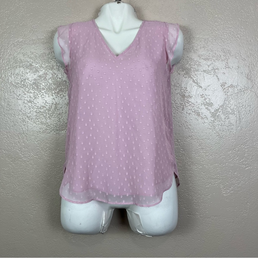 Loft Women’s Blouse Size Small Petite Sleeveless, Lightweight Texture‎ Pink